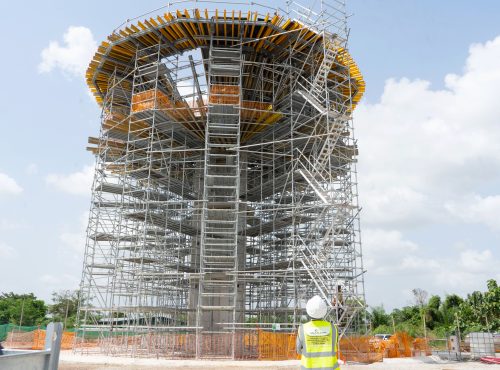 Elevated water tower in Ivory Coast